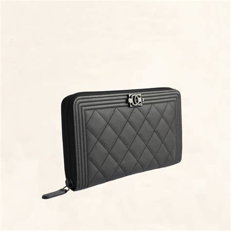 chanel caviar zip boy wallet|Long Wallets .